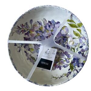 The Farmhouse Purple Spring Floral Melamine Salad Bowls 7.5in Set of 4 NEW